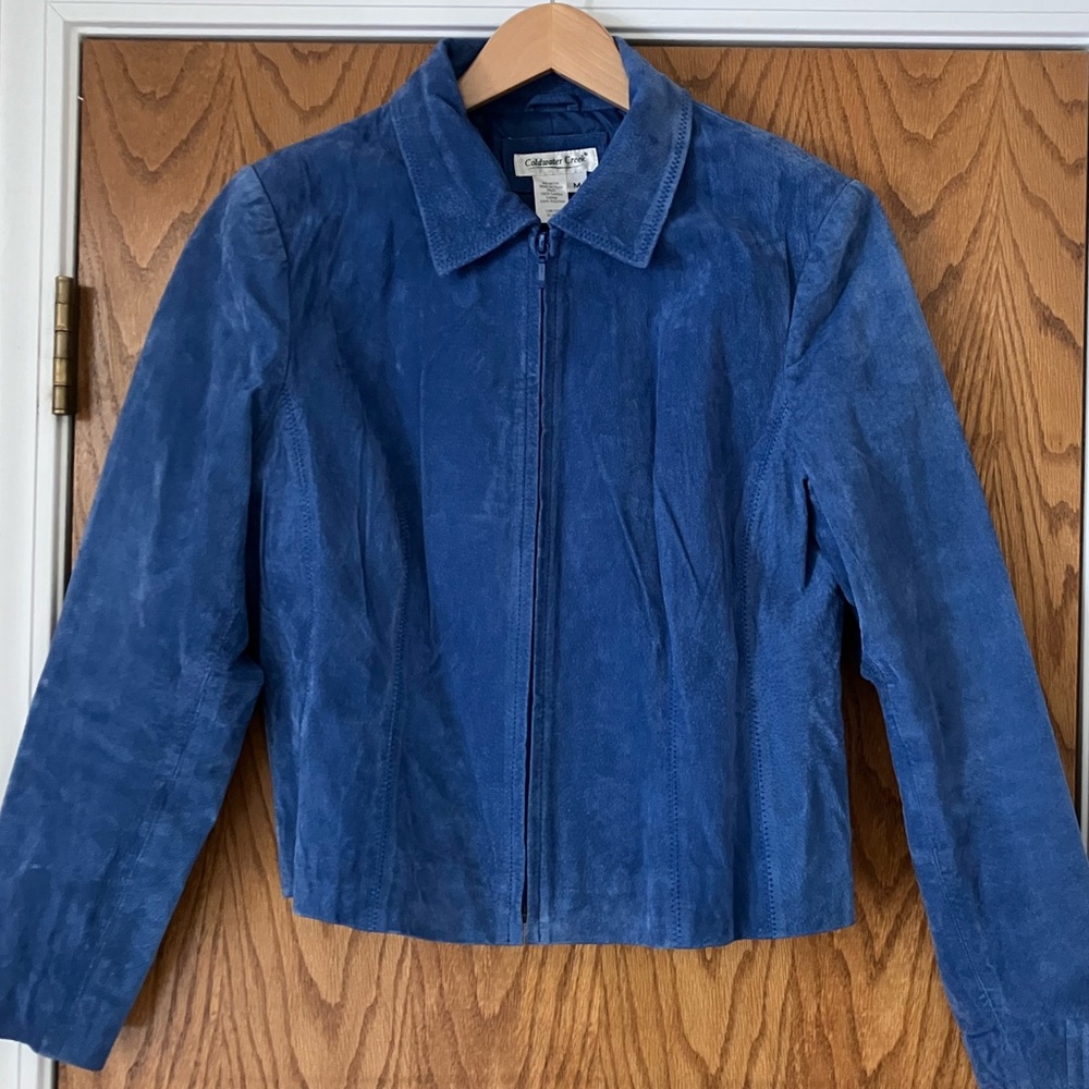 Blue suede jacket coastal cowgirl style VINTAGE